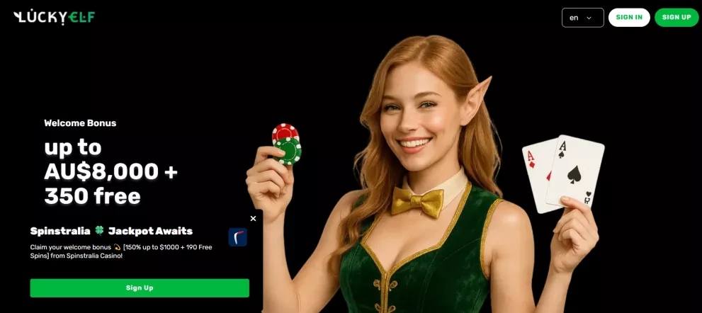 Lucky Elf Casino Willkommensbonus €20.000 und 500 Freispiele